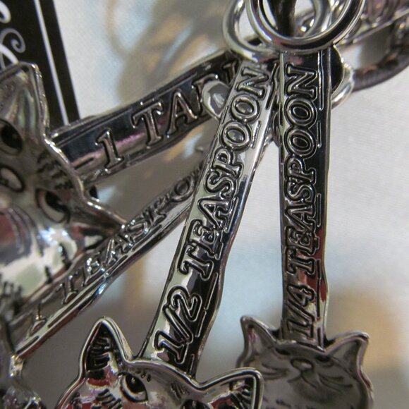 Ganz 4 Piece Metal Measuring Spoon Set Cats New in Box - Picture 5 of 14
